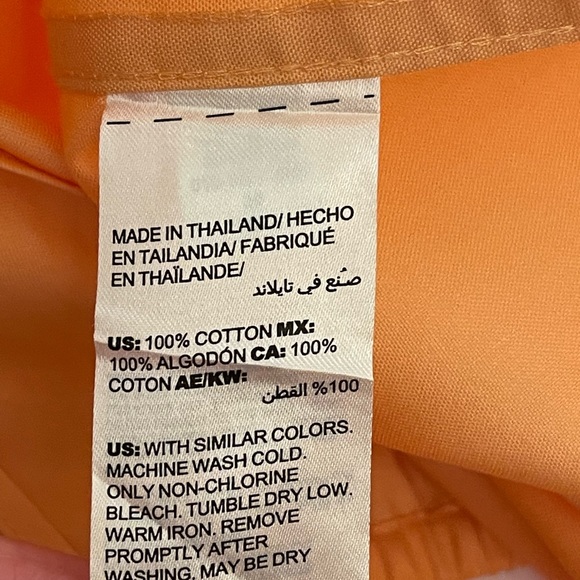 Chico’s No-Iron Tie-Front Button Down 3/4” Sleeve Shirt Size 0,4/6,S Cantaloupe - Picture 7 of 9